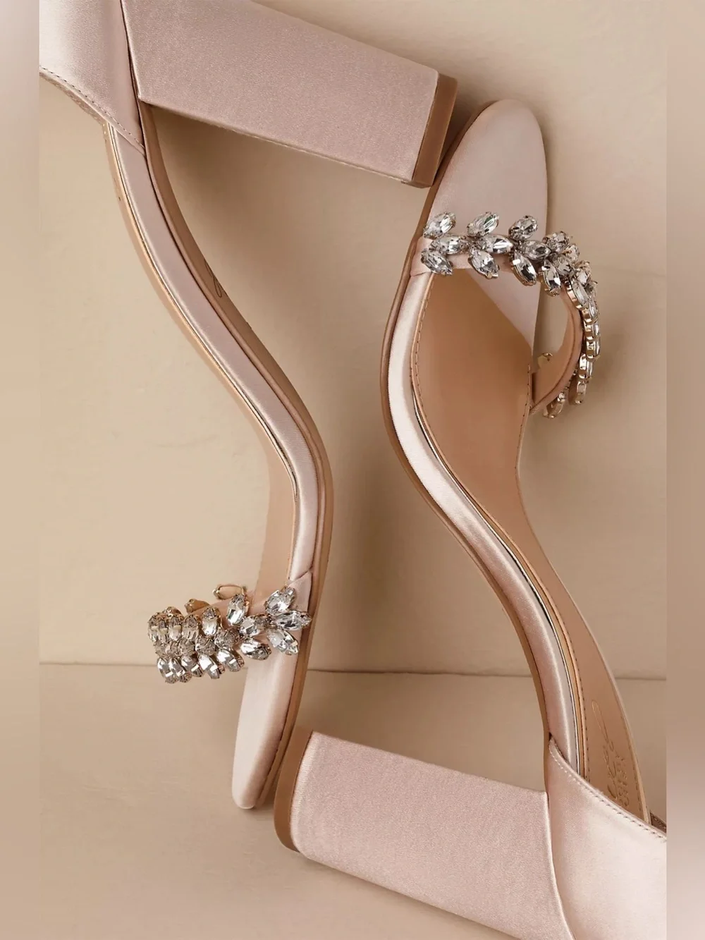 Jewel Badgley Mischka Mayra Block Heel Evening Embellished Sandals, Size 11, NEW